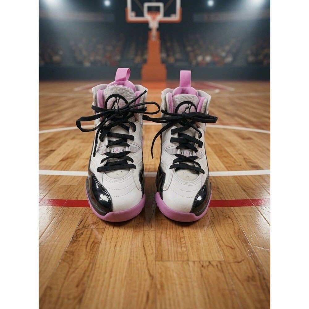 Kids Jordan Jumpman Two Trey Size 4 Youth – White/Pink/Purple (EUC)